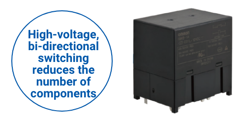 High-voltage, bi-directional switching reduces the number of components