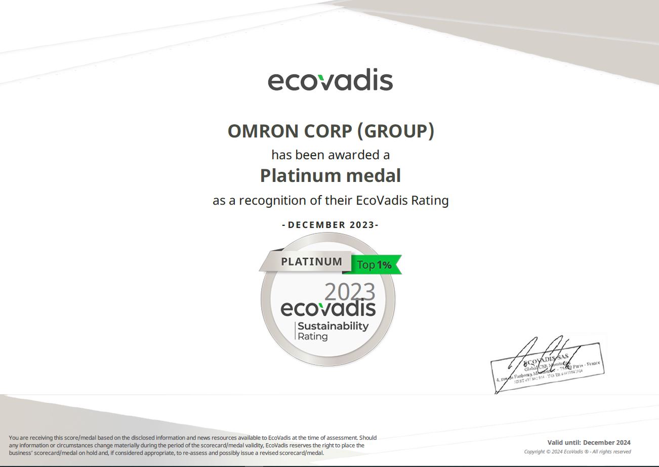 EcoVadis Platinum Rating