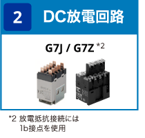 (2) DC放電回路:7/G7Z(Use 1b contact as discharge resister connection)
