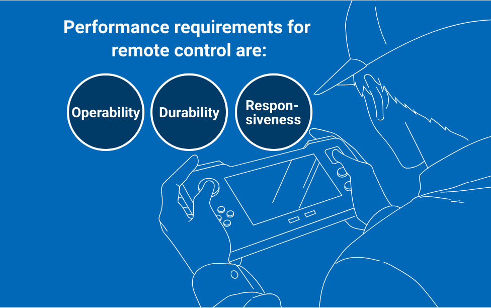 Performance requirements for remote control are: Operability Durability Responsiveness