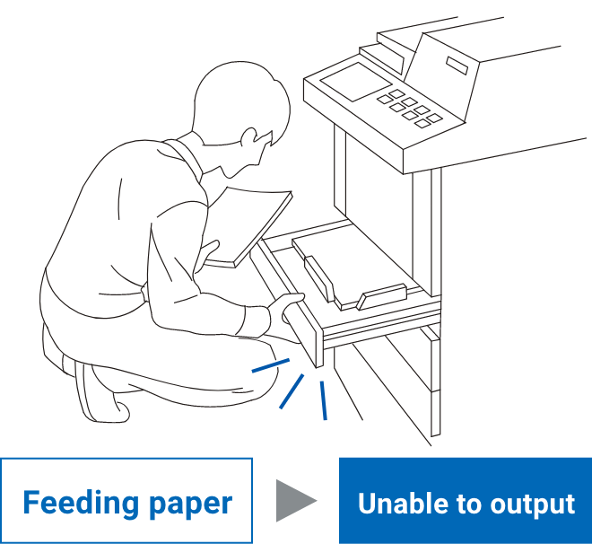 Feeding paper => Unable to output