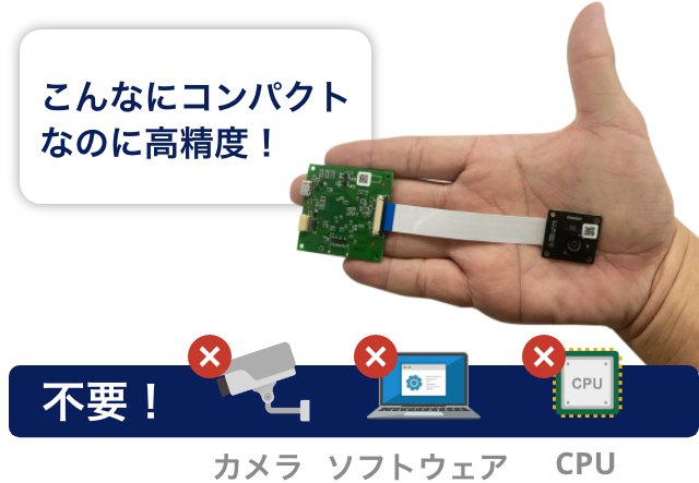 こんなにコンパクトなのに高精度！カメラ・ソフトウェア・CPU不要！