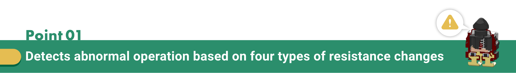 Point1: Detects abnormal operation based on four types of resistance changes