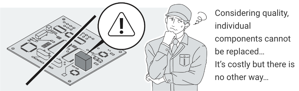 Considering quality, individual components cannot be replaced… It’s costly but there is no other way…