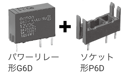 パワーリレー 形G6D + ソケット 形P6D