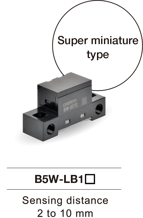 Super miniature type:B5W-LB1(Sensing distance: 2 to 10 mm)