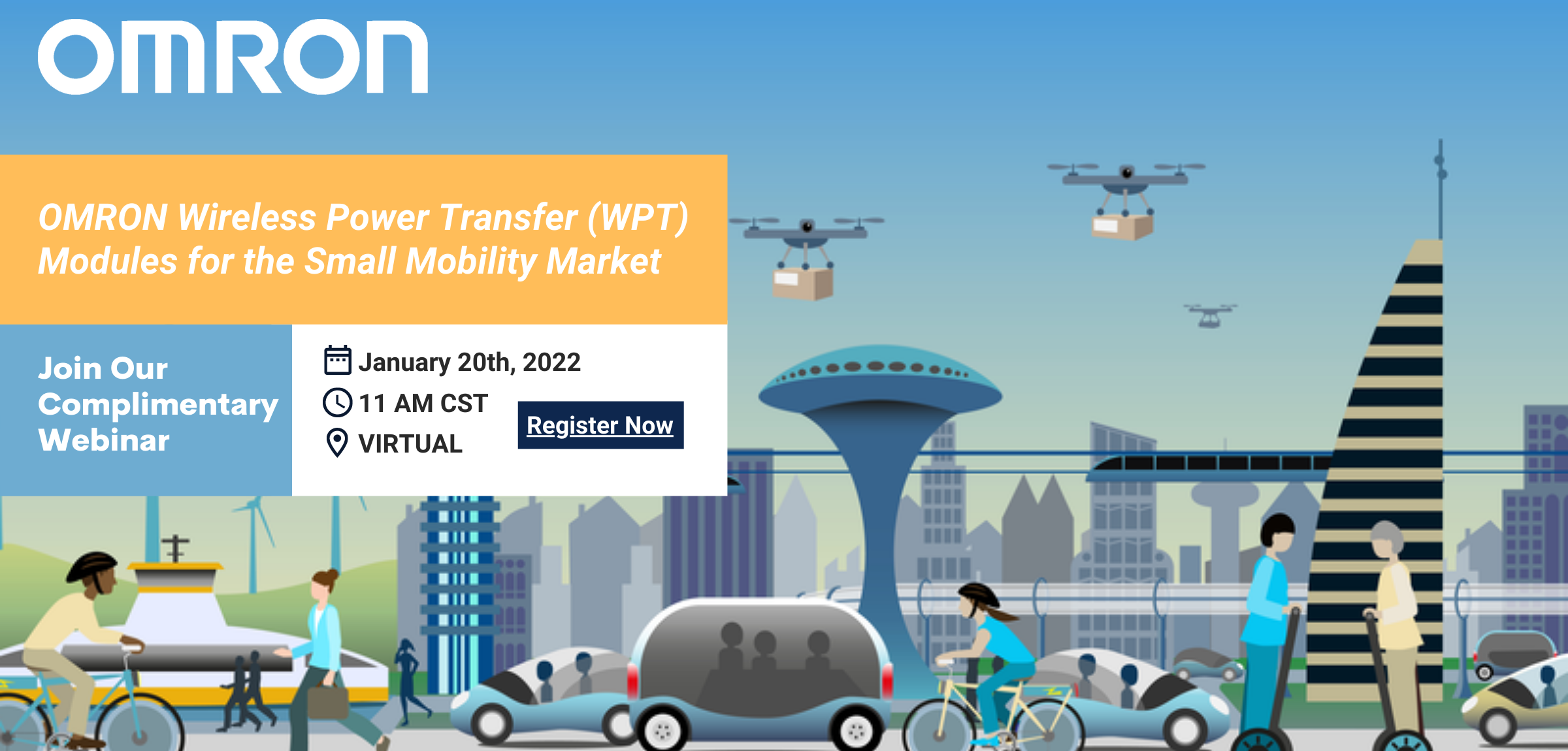 OMRON Wireless Power Transfer (WPT) Modules for the Small Mobility Market.