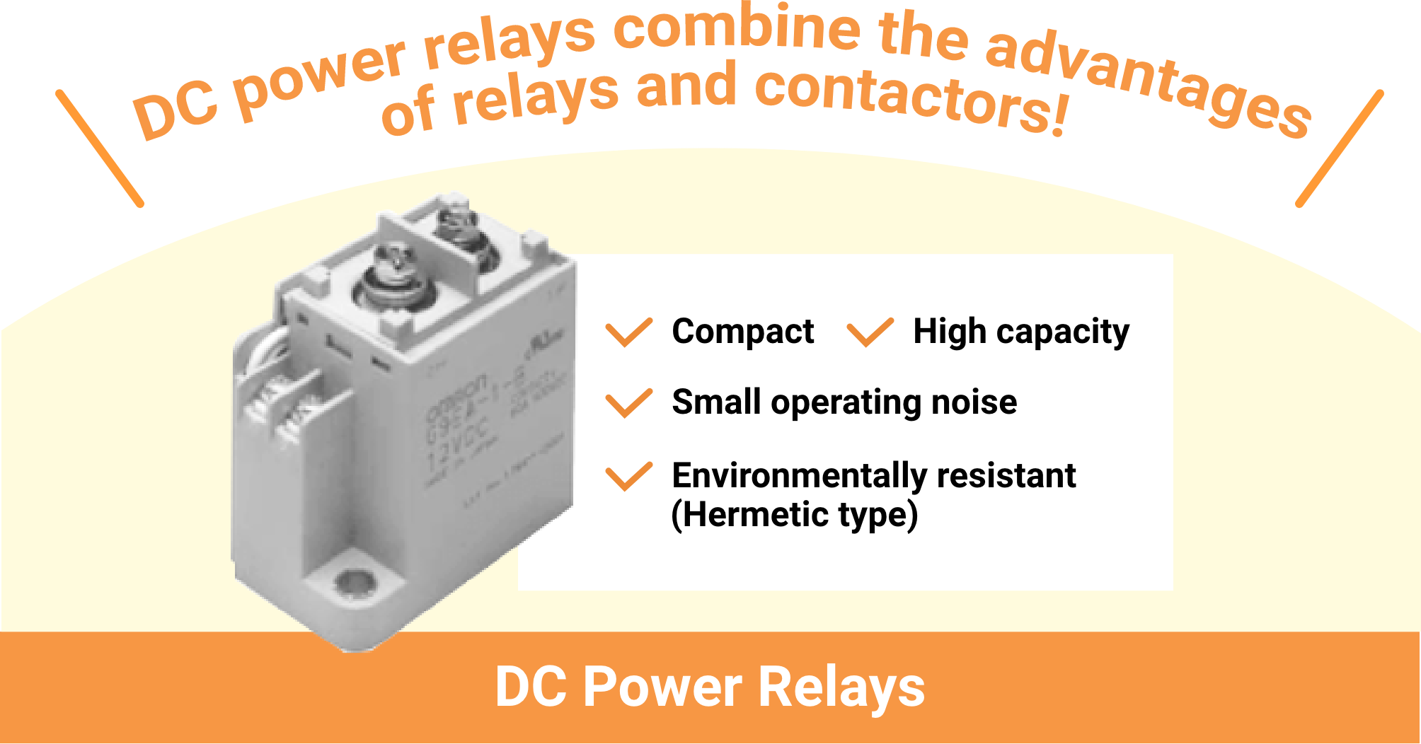 DC power relays combine the advantages of relays and contactors!