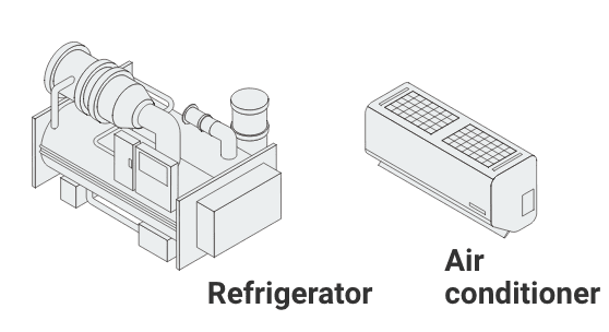 Refrigerator, Air conditioner