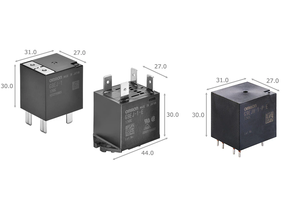 Technical detail: Arc-extinguishing technology in high-capacity DC relays.
