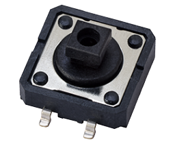 Visual guide to sealed tactile switch construction (IP67) protecting against water and dust.
