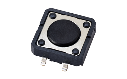 Exploded view of a silent tactile switch showing internal dampening components.