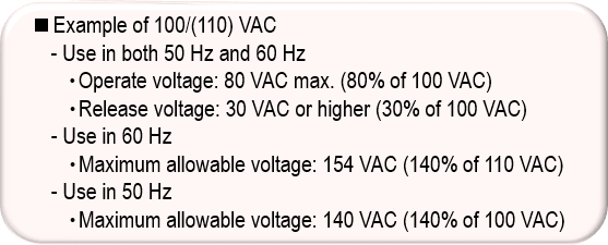 Example of 100/(110) VAC