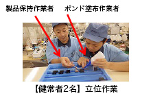 リード線へのボンド塗布作業の簡素化する改善 改善前